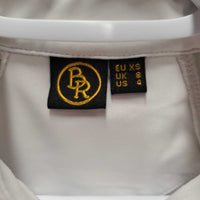 SS Sun Show Shirt, 1/3 Zip Up, Mesh Shoulders *vgc, mnr pit stains & loose threads, seam puckers
