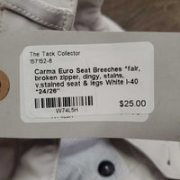 Euro Seat Breeches *fair, broken zipper, dingy, stains, v.stained seat & legs
