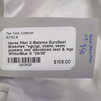 EuroSeat Breeches *vgc/gc, stains, seam puckers, mnr discolored seat & legs
