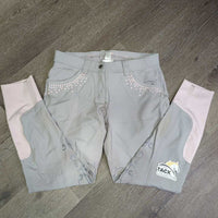EuroSeat Breeches, Bling *gc, stains, seam puckers, discolored seat & legs, v.pilly lining, curled inner waist
