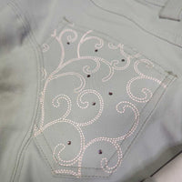 EuroSeat Breeches, Bling *gc, stains, seam puckers, discolored seat & legs, v.pilly lining, curled inner waist
