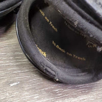 Open Front Boots, velcro Tabs *fair, faded, dirty, v.scraped, v.rubbed & holey edges
