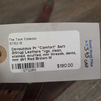 Pr "Comfort" Soft Stirrup Leathers *vgc, clean, stained, scuffed, mnr threads, dents, mnr dirt
