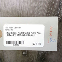 Rsd Bridle, Rsd Braided Reins *gc, dirty, dry, stiff, rubs
