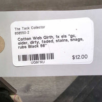 Cotton Web Girth, 1x els *gc, older, dirty, faded, stains, snags, rubs
