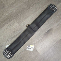 Original? Elastic Synthetic Dressage - Short Girth, D Ring *gc, clean, mnr rust, hair, film?dust & rubs, older?
