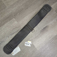 Original? Elastic Synthetic Dressage - Short Girth, D Ring *gc, clean, mnr rust, hair, film?dust & rubs, older?
