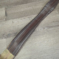 Thin Padded Leather Girth, els *fair, older, rubs, faded, frayed elastic, UNSTITCHED
