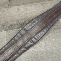 Thin Padded Leather Girth, els *fair, older, rubs, faded, frayed elastic, UNSTITCHED
