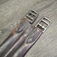 Thin Padded Leather Girth, els *fair, older, rubs, faded, frayed elastic, UNSTITCHED
