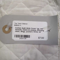 Cotton Quilt Girth Cover *gc, mnr threads, stains & undone stitching, clean, dingy, puckers
