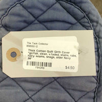 Thick Cotton Quilt Girth Cover *gc/fair, clean, v.faded, stains, rubs, hairy seams, snags, older
