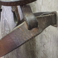 Leather Bridle, Ribbon wrapped Browband *gc/fair, older, rubs, scrapes, residue, creases
