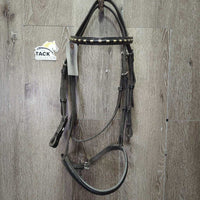 Rsd Leather Bridle *gc/fair, stiff, dry, scrapes, v.loose keepers, twists, torn edge
