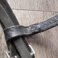 Rsd Leather Bridle *gc/fair, stiff, dry, scrapes, v.loose keepers, twists, torn edge
