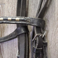 Rsd Leather Bridle *gc/fair, stiff, dry, scrapes, v.loose keepers, twists, torn edge

