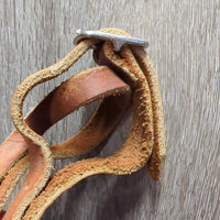 VINTAGE Leather Headstall, LS Bit, curb strap *gc, clean, mnr stains, scrapes & film, older
