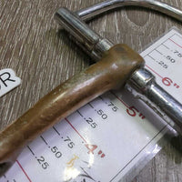 Med Copper D Ring Bit *gc/fair, clean, stains, older, chews, rough, residue, loose sides
