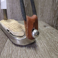 Hvy Safety Stirrup Irons, elastics, keepers, grips *gc/fair, clean, rusty, peeled, pitted, crcking elastics & grips

