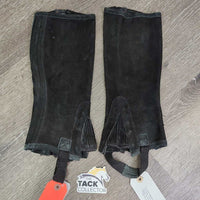 Suede Half Chaps *vgc, clean, mnr rubs, faded, dents & residue
