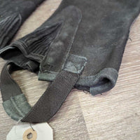 Suede Half Chaps *vgc, clean, mnr rubs, faded, dents & residue
