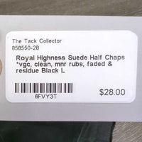 Suede Half Chaps *vgc, clean, mnr rubs, faded, dents & residue
