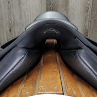 17.5" *Adj. MW/Blue Gullet In Wintec 500 Dressage Saddle, Blue Wintec Cover, 6 Velcro Blocks, Black (Med) Gullet, Info Packet & Tool, CAIR Panels, Front & Rear Gusset Panels, Flaps: 16.5"L x 12.5"W