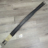 Leather Padded Girth, 1x els *fair, older, stain, faded, rubs, rusty, stretched & cracked elastic
