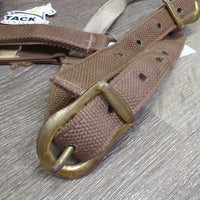 Stiff Nylon Web Lungeing Cavesson, Fleece *gc, older, rubs, stains, frayed edges, snags
