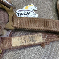 Stiff Nylon Web Lungeing Cavesson, Fleece *gc, older, rubs, stains, frayed edges, snags
