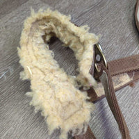 Stiff Nylon Web Lungeing Cavesson, Fleece *gc, older, rubs, stains, frayed edges, snags
