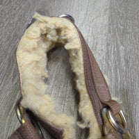 Stiff Nylon Web Lungeing Cavesson, Fleece *gc, older, rubs, stains, frayed edges, snags
