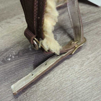 Stiff Nylon Web Lungeing Cavesson, Fleece *gc, older, rubs, stains, frayed edges, snags
