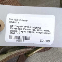Stiff Nylon Web Lungeing Cavesson, Fleece *gc, older, rubs, stains, frayed edges, snags
