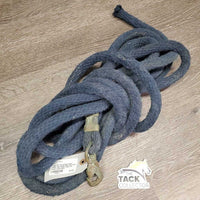 Thick Stiff Round Rope Nylon Lunge Line, Spring Snap *fair, older, v.dirty, rubs, faded, rough, hair, snags, frayed
