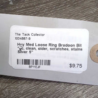 Hvy Med Loose Ring Bradoon Bit *gc, clean, older, scratches, stains
