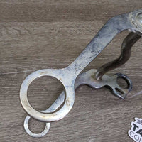 LS Low Port Mullen Mouth Western Bit, engraved sides *gc/fair, dirty, rusty, chews, film
