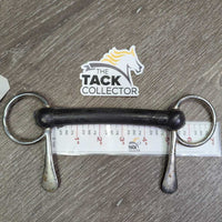 Flexible Rubber Mullen Mouth Half Cheek Bit *gc/fair, bent , dirty, film, faded, residue
