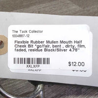 Flexible Rubber Mullen Mouth Half Cheek Bit *gc/fair, bent , dirty, film, faded, residue
