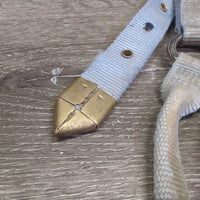 Thick Stiff Nylon Halter *gc/fair, v.dirty, v.stained, v.faded, edge rubs & frays, older
