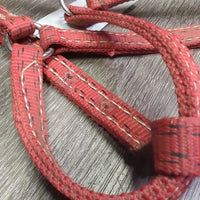 Thick Stiff Nylon Halter *gc, dirty, stains, rubs, snags, edge frays, older
