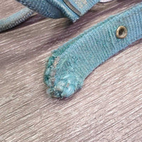 Thick Stiff Nylon Halter *fair, faded, stains, discolored, frayed holes & end, dirty
