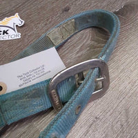 Thick Stiff Nylon Halter *fair, faded, stains, discolored, frayed holes & end, dirty
