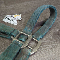 Thick Stiff Nylon Halter *fair, faded, stains, discolored, frayed holes & end, dirty
