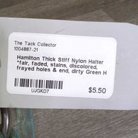 Thick Stiff Nylon Halter *fair, faded, stains, discolored, frayed holes & end, dirty
