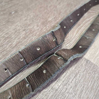 Thick Hvy Stirrup Leathers *fair, bent, dry, rubs, film, faded, xholes, stiff, rough back
