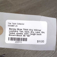 Thick Hvy Stirrup Leathers *fair, bent, dry, rubs, film, faded, xholes, stiff, rough back
