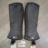 JUNIORS Half Chaps, Back Zipper, bag *xc/vgc, v.mnr dirt & rubs, older
