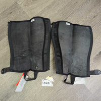 JUNIORS Half Chaps, Back Zipper, bag *xc/vgc, v.mnr dirt & rubs, older
