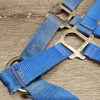 Nylon Breakaway Halter, leather crown, spring snap *vgc/gc, mnr residue, dirt & stains
